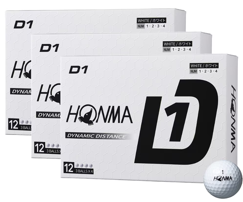 本間ゴルフ(HONMA)(メンズ)【3ダースセット】ゴルフボール D1 2024 BT2401 WH ダース(36個入り)
